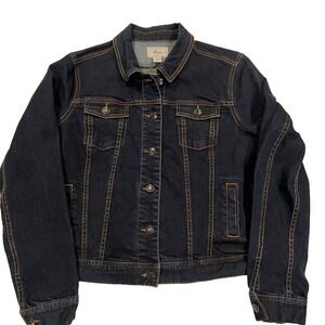 G.H. Bass & Co Women's Dark Wash Denim Trucker Jean‎ Jacket Large